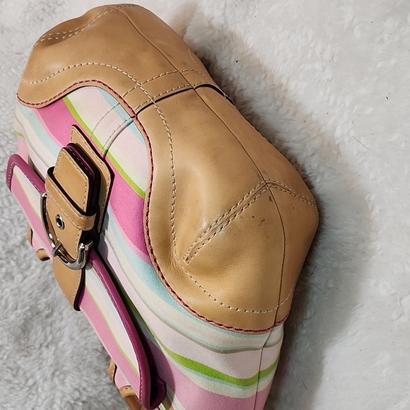 Coach Soho Twill Stripe multicolor fabric small shoulder bag - Picture 11 of 16